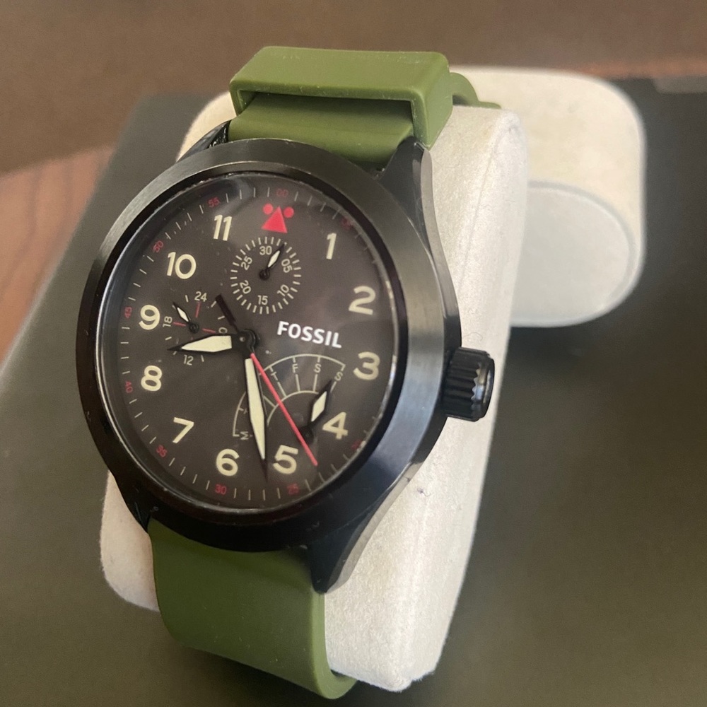 Aeroflite Multi-Function Black Dial Olive Silicon… - image 2